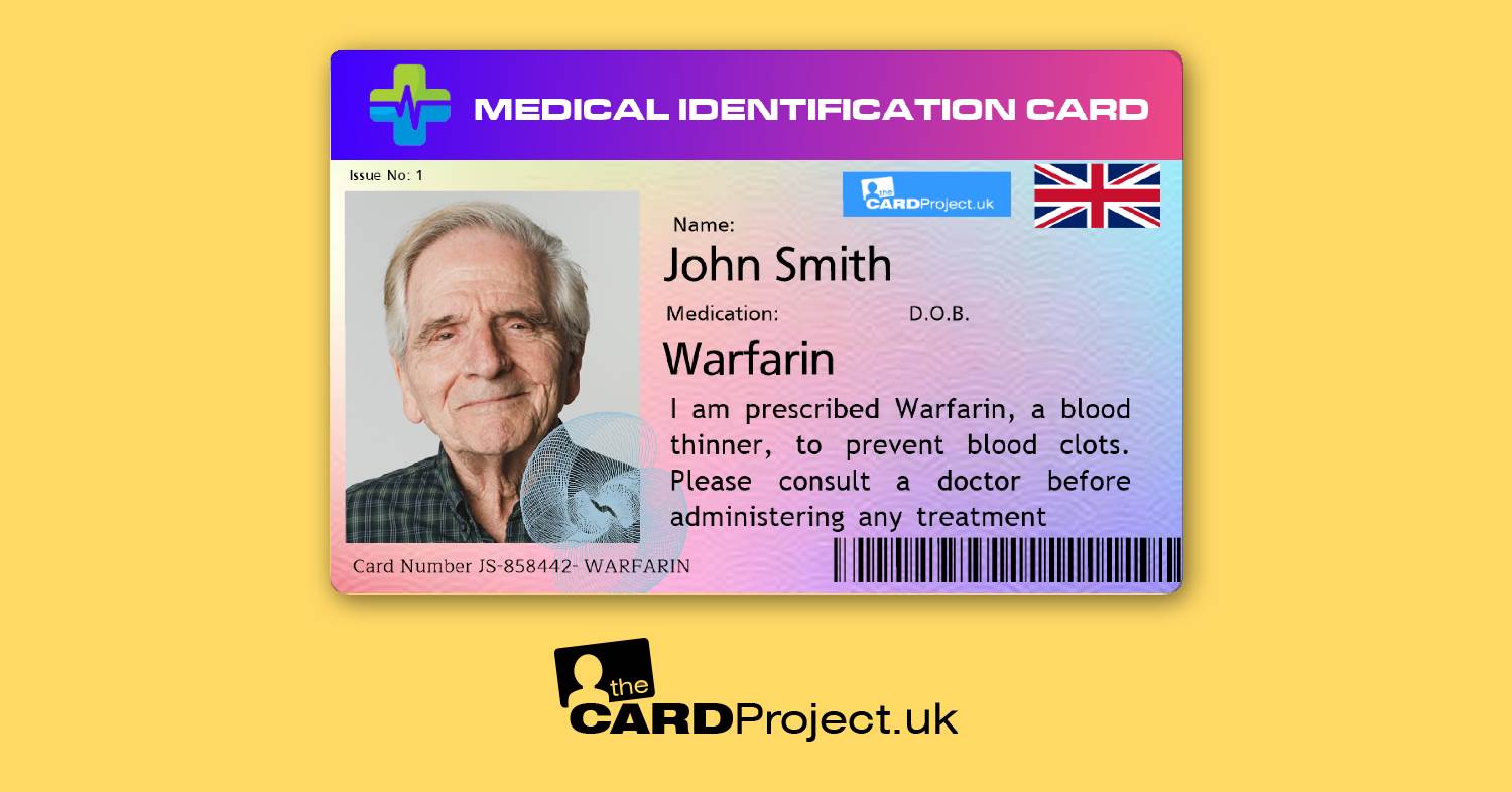 Warfarin Premium Medicine Alert Card (FRONT)